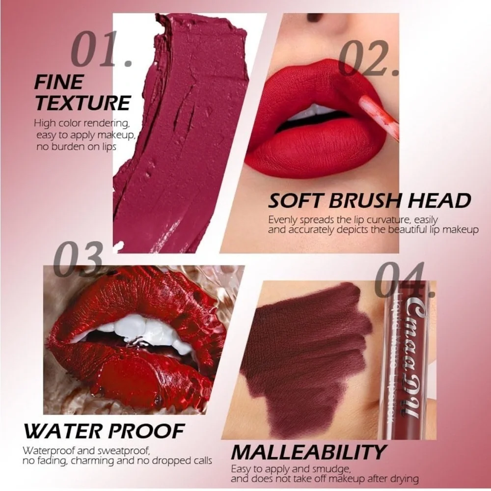 CmaaDu (8) Deep Mauve Liquid Matte Lipstick. 24 Hour Lips.  #08